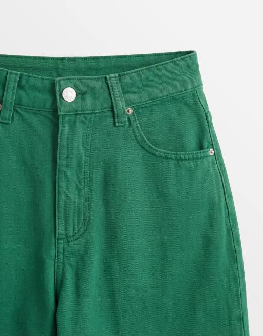 ASOS DESIGN – Längere Jeansshorts in Grün mit A-Linien-Schnitt, 9 von 9