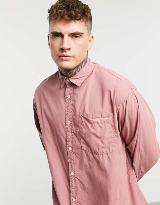 Asos Design Langes Oversize Hemd In Rose Asos