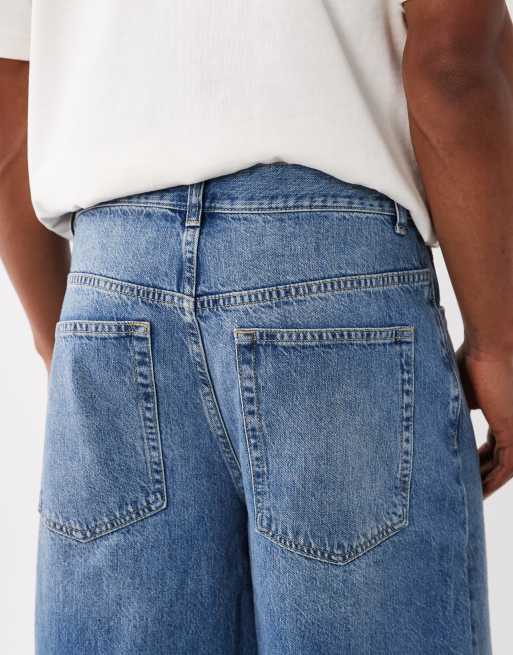 ASOS DESIGN – Längre jeansshorts i mellanblå vintagetvätt, 5 av 5