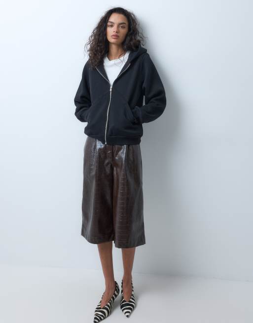 ASOS DESIGN langærmet hoodie med lynlås foran i sort, del af sæt, 4 af 5