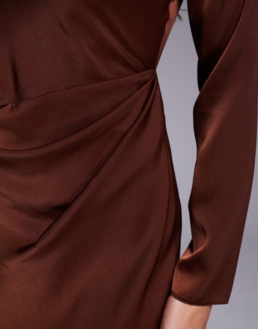 ASOS DESIGN - Langærmet midikjole med høj hals og plisseret livstykke, 3 af 4
