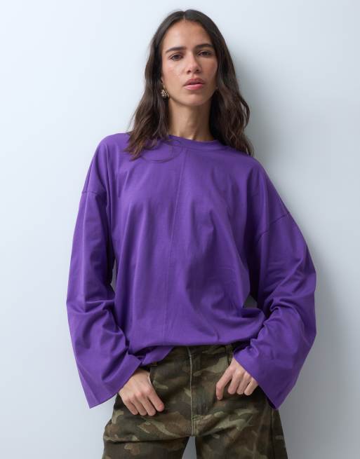 ASOS DESIGN langærmet skate-T-shirt i lilla, 2 af 4