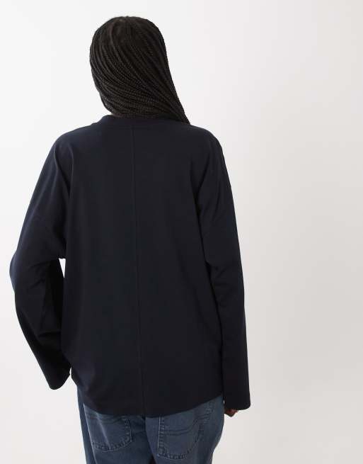 ASOS DESIGN langærmet skate T-shirt i marineblå, 4 af 4
