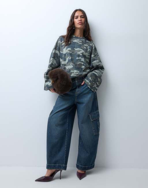 ASOS DESIGN langærmet skate-T-shirt med camouflageprint, 2 af 4