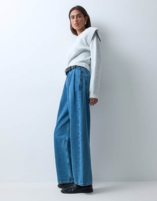 ASOS DESIGN langærmet striktrøje med kapærme-detalje i grå, 4 af 5