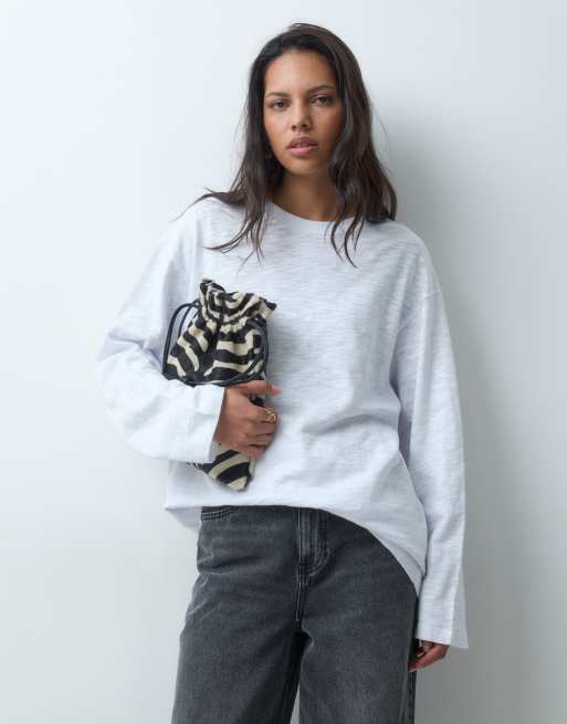 ASOS DESIGN langærmet top med rund hals i hvid, 5 af 5
