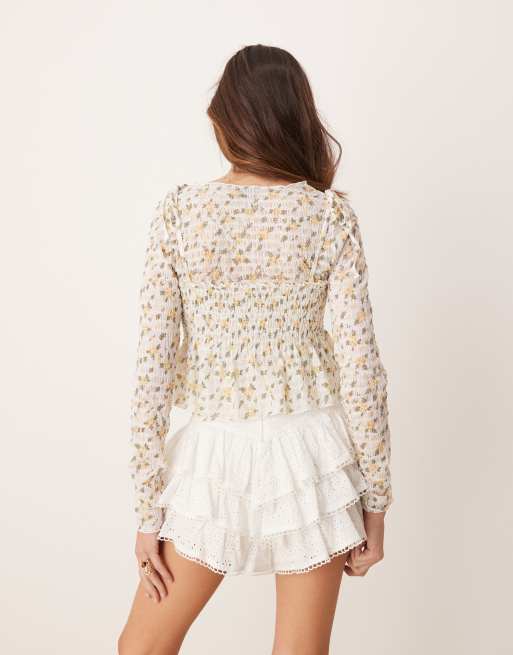 ASOS DESIGN - Langærmet top med yderlag med cami-top og blomstermønster, 2 af 4
