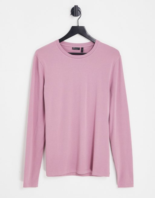 ASOS DESIGN - Langærmet tætsiddende t-shirt i lilla