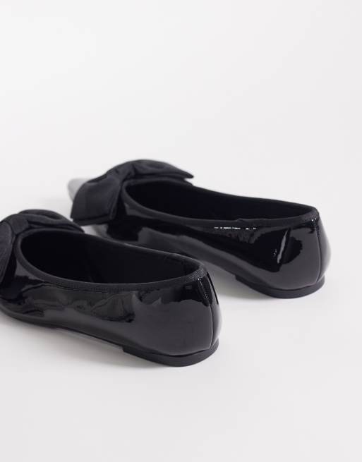 ASOS DESIGN - Langston - Puntige ballerina's met strik in zwart, 2 van 4