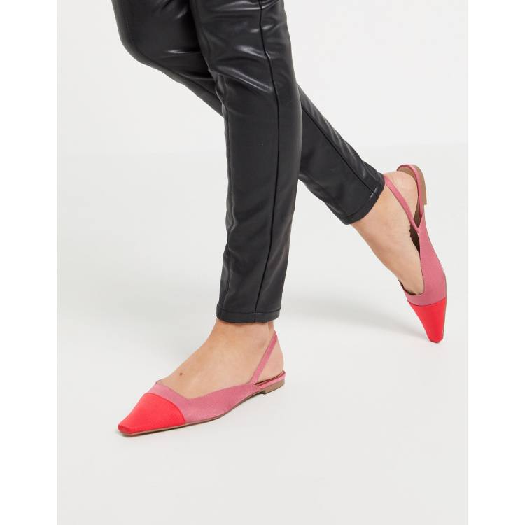 Pink flat slingbacks sale