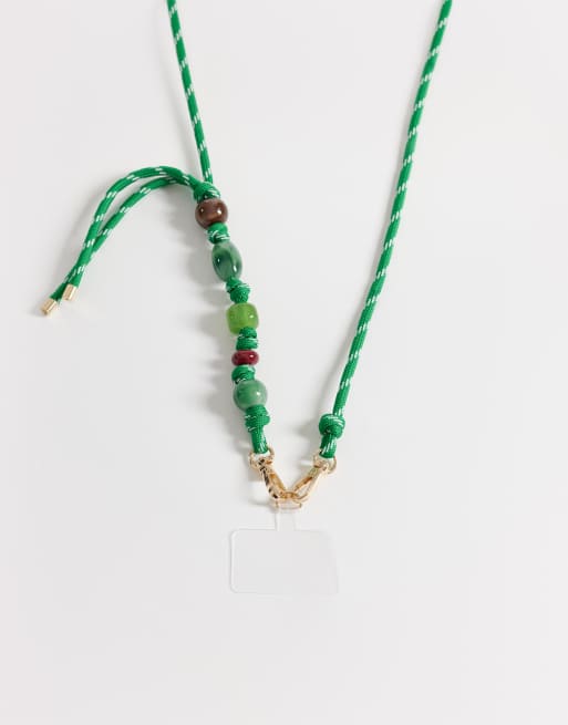 ASOS DESIGN - Lanière pour téléphone à nœuds - Vert, 3 de 3