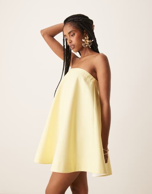 ASOS DESIGN – Lantern – Sommerkleid in Minilänge in Zitronengelb , 2 von 4