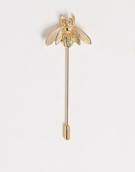 ASOS DESIGN lapel pin with bee design