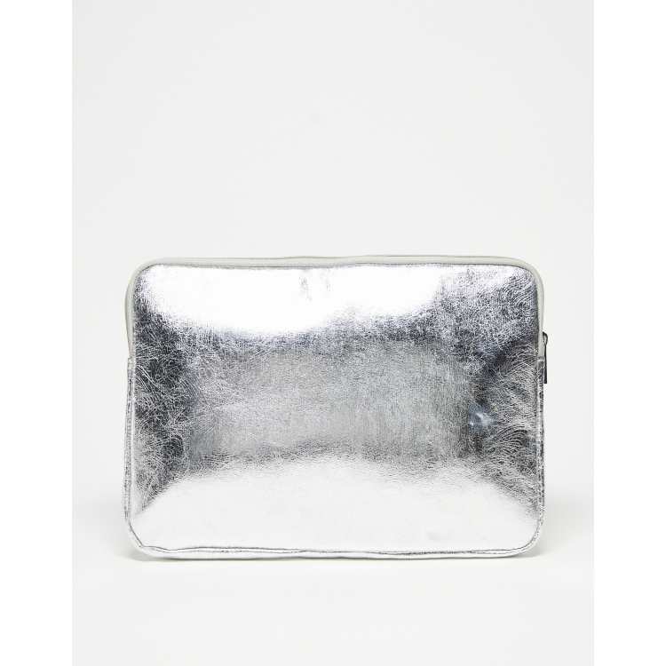 ASOS DESIGN laptop sleeve in silver ASOS