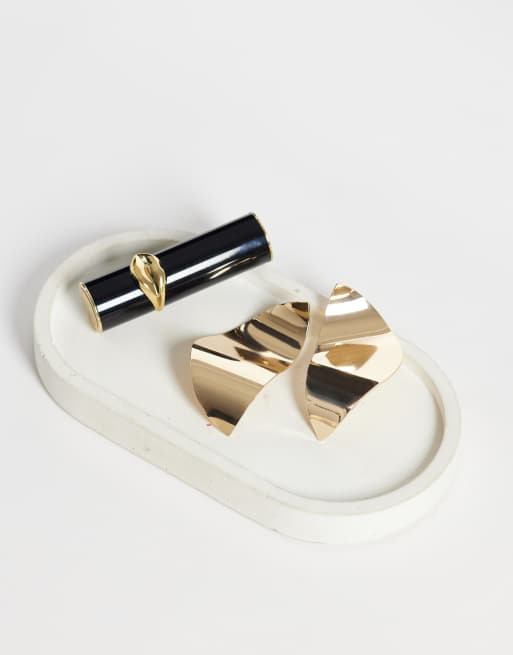 ASOS DESIGN large abstract earrings in gold tone - GOLD, 3 of 4