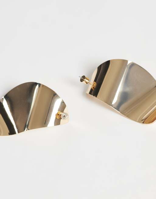 ASOS DESIGN large abstract earrings in gold tone - GOLD, 4 of 4