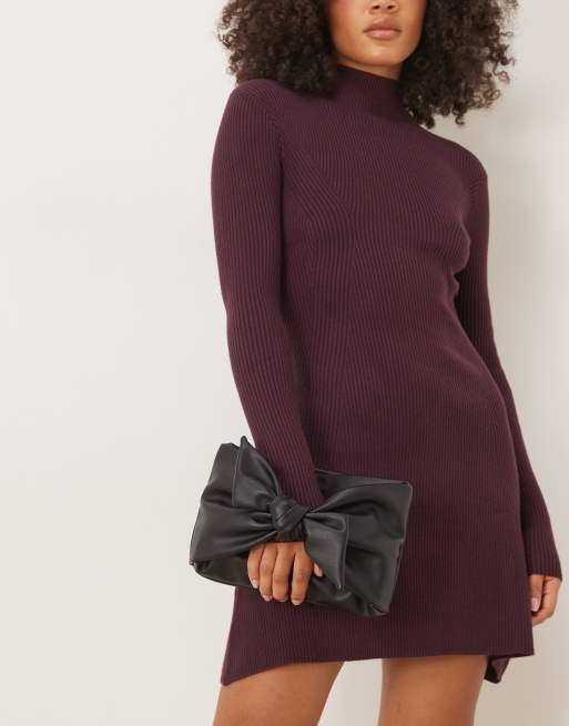 ASOS DESIGN large bow front clutch bag in black, 2 of 4