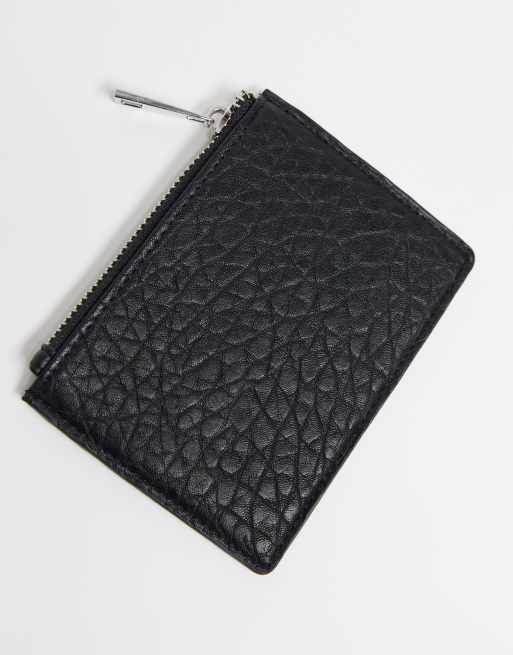 ASOS DESIGN large card holder in grainy black PU, 2 of 4