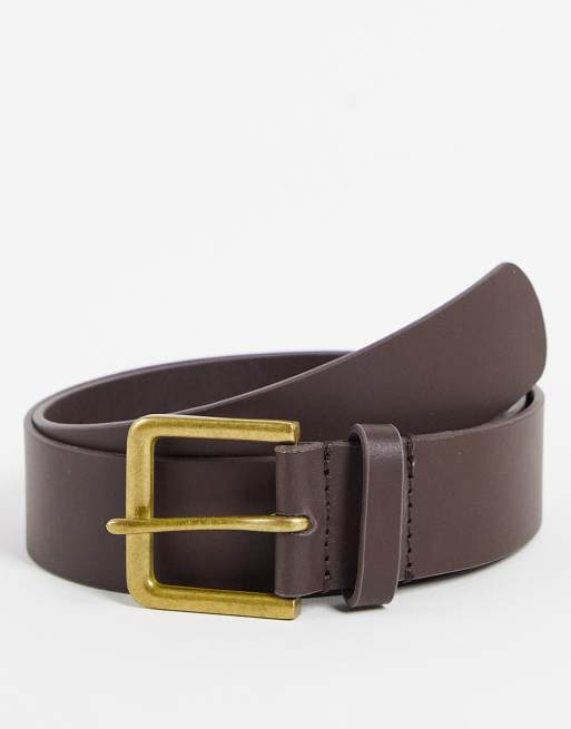 ASOS DESIGN - Large ceinture en cuir - Marron