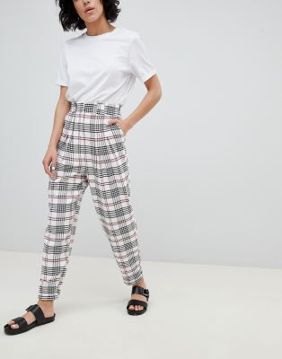 tapered check pants