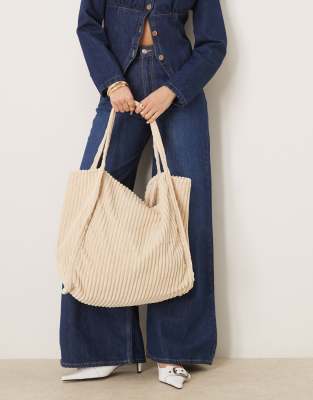 ASOS DESIGN LARGE CORD TOTE BAG 