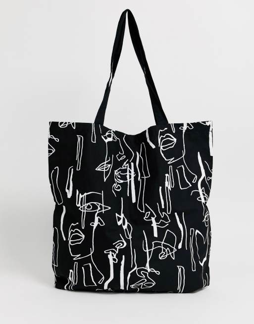 Asos black shopper bag hot sale