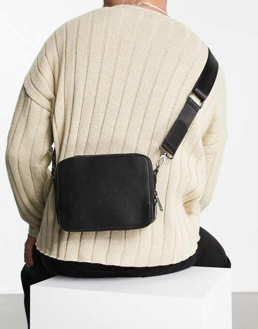 Black camera outlet bag crossbody