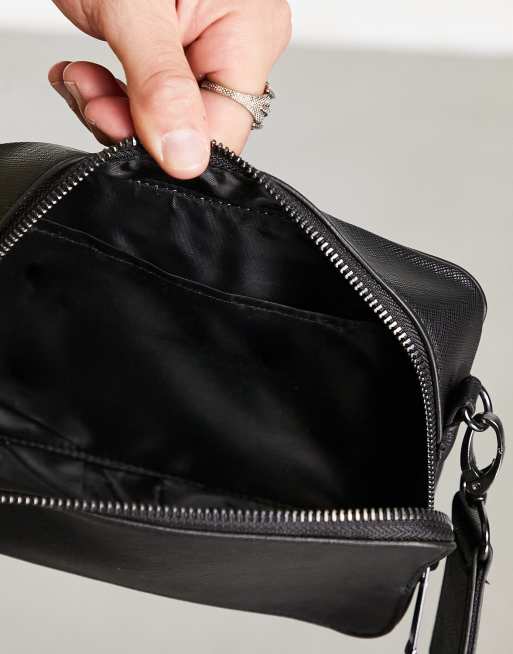 Black leather camera clearance bag