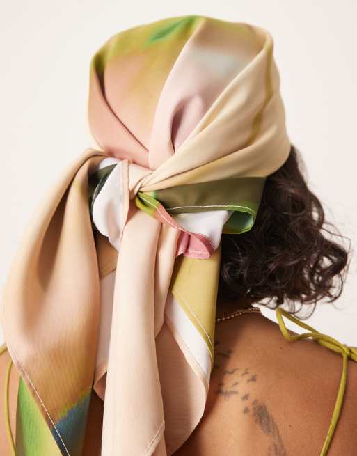 ASOS DESIGN large headscarf in photographic floral print