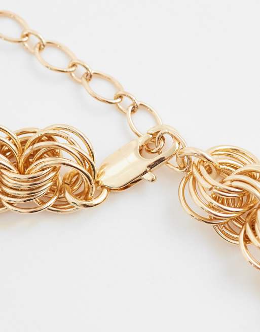 ASOS DESIGN Large loop chain necklace in gold tone, 4 of 4