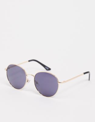black and gold round frame sunglasses