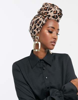 Leopard silk hot sale head scarf