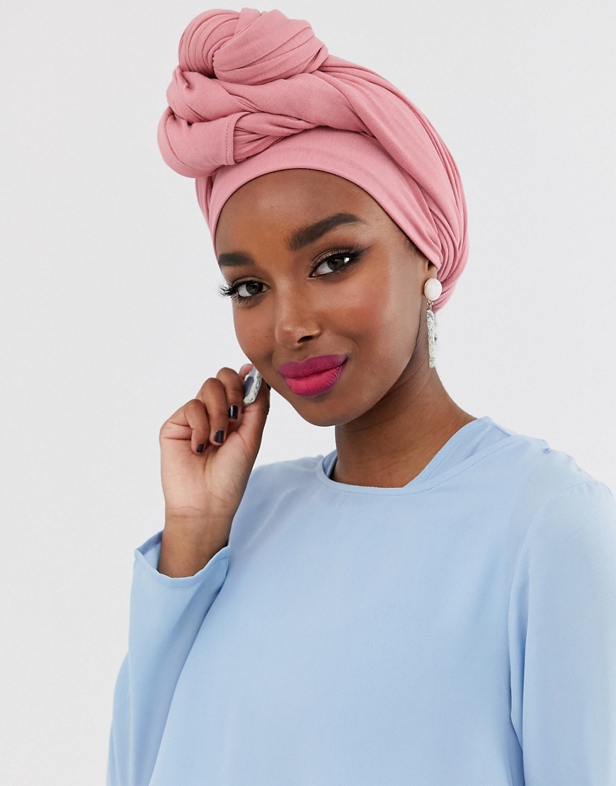 ASOS DESIGN large plain headscarf in pink