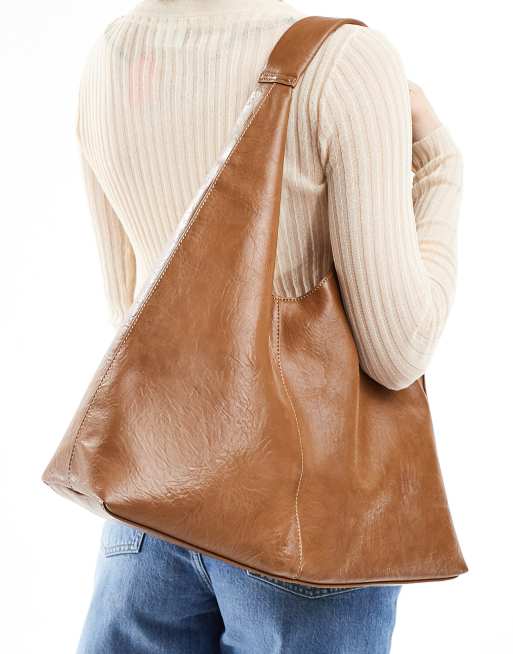 CerbeShops DESIGN large scoop tote bag in brown