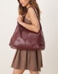 [ASOS DESIGN] ASOS DESIGN large scoop tote bag in cherry red No Size BURGUNDY