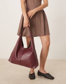 Daisy Street chunky knit rugby top in navy khaki stripe