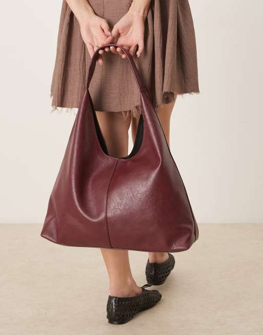 ASOS DESIGN large scoop tote bag in cherry red