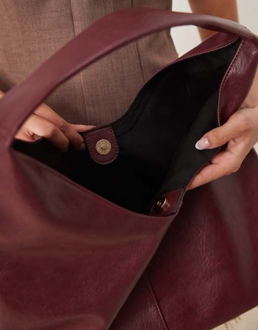 ASOS DESIGN large scoop tote bag in cherry red