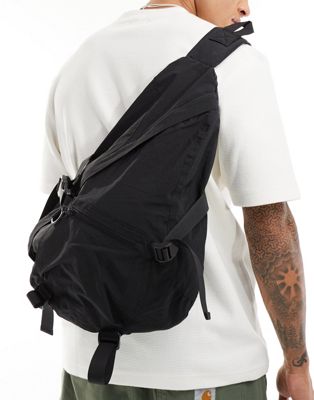 large sling backpack bag in black