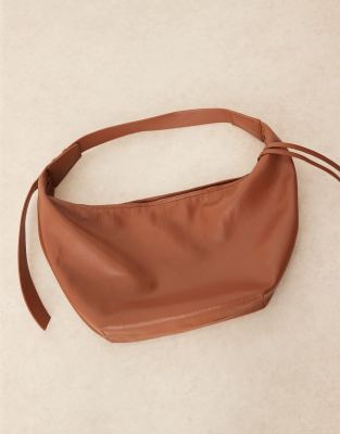 Asos Design Large Sling Tote Bag In Brown