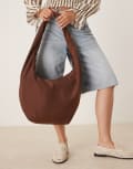[ASOS DESIGN] ASOS DESIGN large slouchy sling tote bag in chocolate-Brown No Size Chocolate