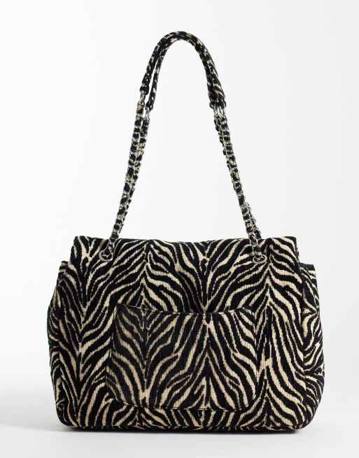 ASOS DESIGN large zebra shoulder bag, 4 of 4