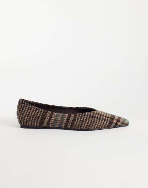 ASOS DESIGN Lari spitze Ballerinas kariert - view 1