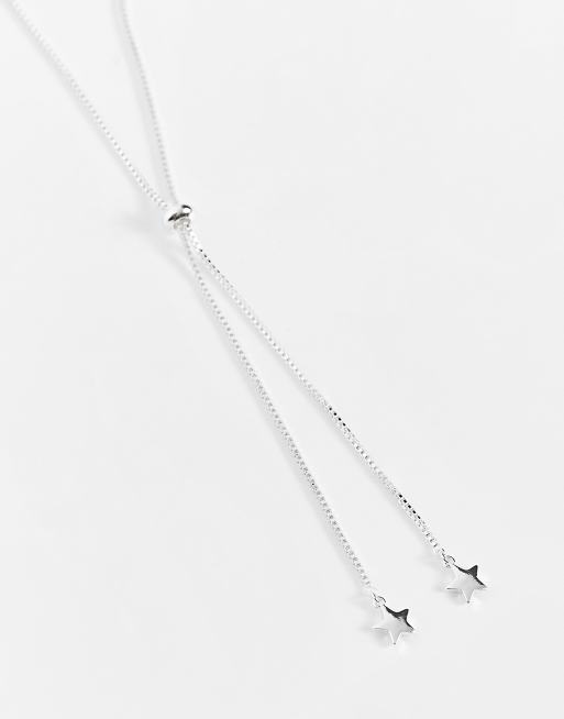 ASOS DESIGN - Lariat ketting met sterrenhangertje in zilverkleur, 4 van 4