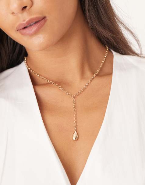 ASOS DESIGN lariat necklace with chain detail - view 1
