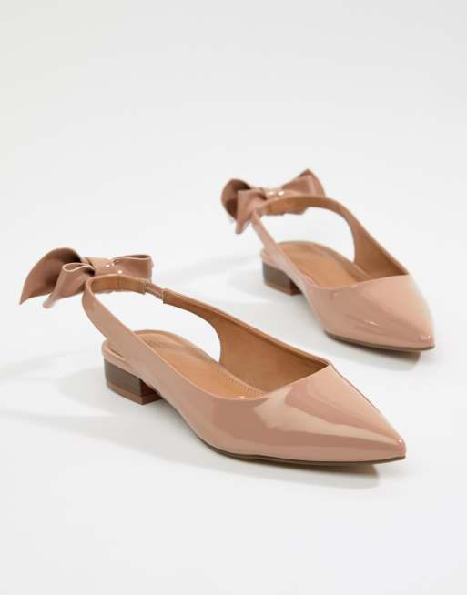slingback ballet flats in beige and black