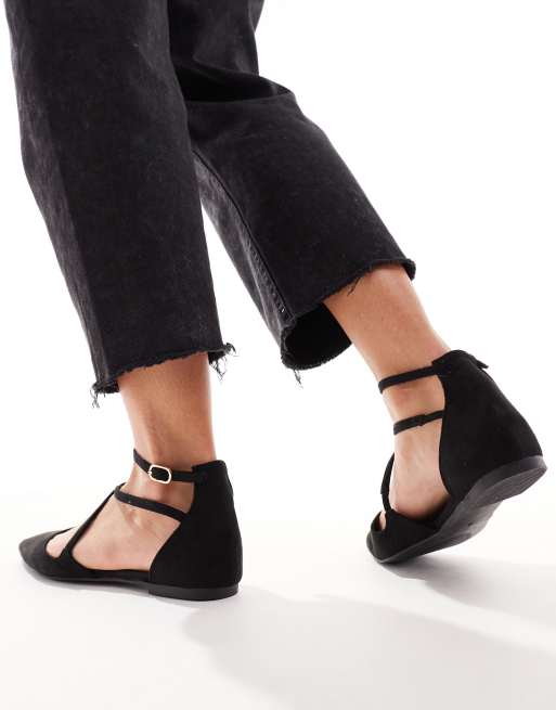 ASOS DESIGN Larna Ballerines plates pointues Noir