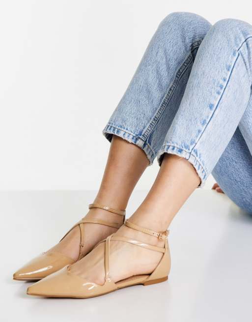 Tan patent deals leather flats