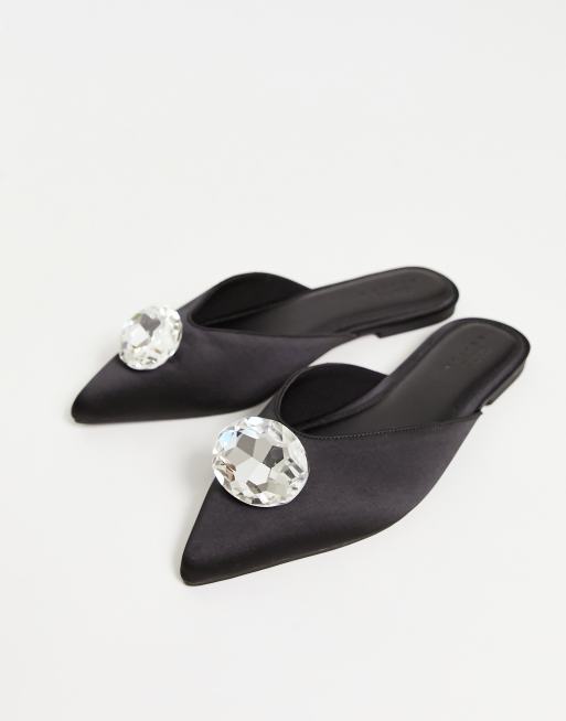 ASOS DESIGN Las Vegas embellished ballet mule in black ASOS