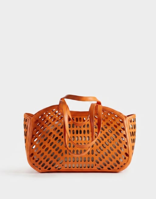 ASOS DESIGN - Lasergesneden tote tas in oranje, 6 van 7